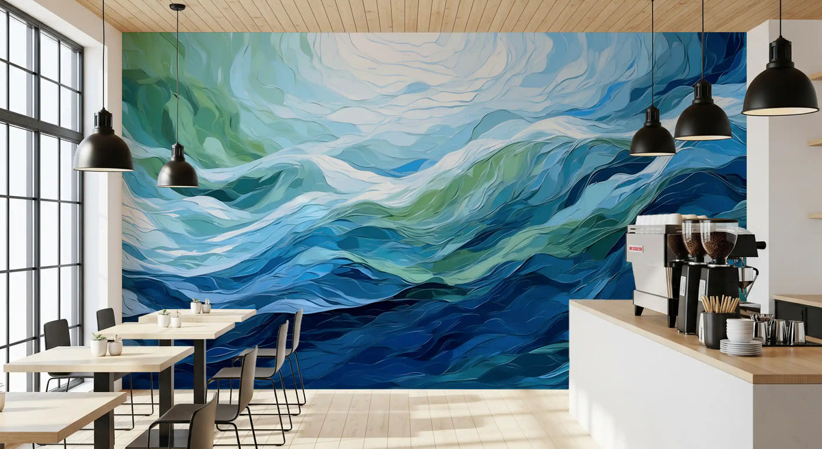 Abstraktes Wandbild „Ätherischer azurblauer Fluss“