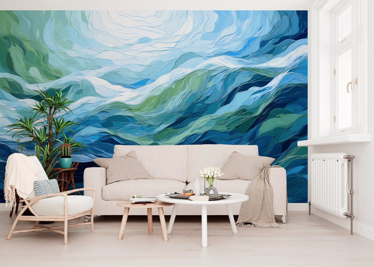 Abstraktes Wandbild „Ätherischer azurblauer Fluss“