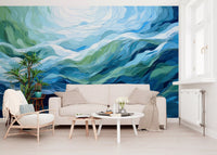 Abstraktes Wandbild „Ätherischer azurblauer Fluss“