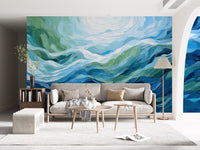 Abstraktes Wandbild „Ätherischer azurblauer Fluss“