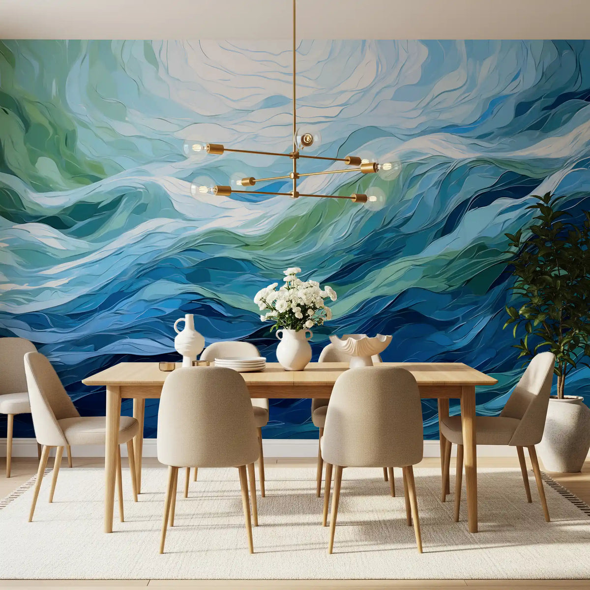 Abstraktes Wandbild „Ätherischer azurblauer Fluss“