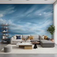 Abstraktes Wandbild mit Wolken, zarten Schwaden und bewegtem Himmel