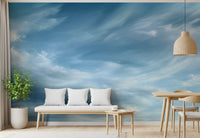 Abstraktes Wandbild mit Wolken, zarten Schwaden und bewegtem Himmel