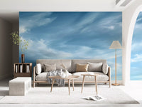 Abstraktes Wandbild mit Wolken, zarten Schwaden und bewegtem Himmel