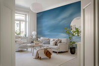 Abstraktes Wandbild mit Wolken, zarten Schwaden und bewegtem Himmel