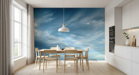 Abstraktes Wandbild mit Wolken, zarten Schwaden und bewegtem Himmel