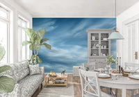 Abstraktes Wandbild mit Wolken, zarten Schwaden und bewegtem Himmel