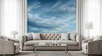 Abstraktes Wandbild mit Wolken, zarten Schwaden und bewegtem Himmel