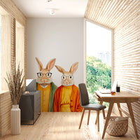 Panoramique mural Lapins fantaisistes en gilets