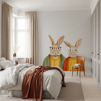 Panoramique mural Lapins fantaisistes en gilets