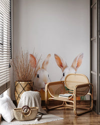 Wandbild „Vintage Storybook Rabbit Pair“