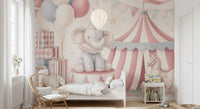 Papier peint panoramique mural Little Circus - Parade d'éléphants