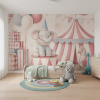 Papier peint panoramique mural Little Circus - Parade d'éléphants