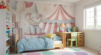 Papier peint panoramique mural Little Circus - Parade d'éléphants