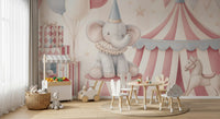 Papier peint panoramique mural Little Circus - Parade d'éléphants