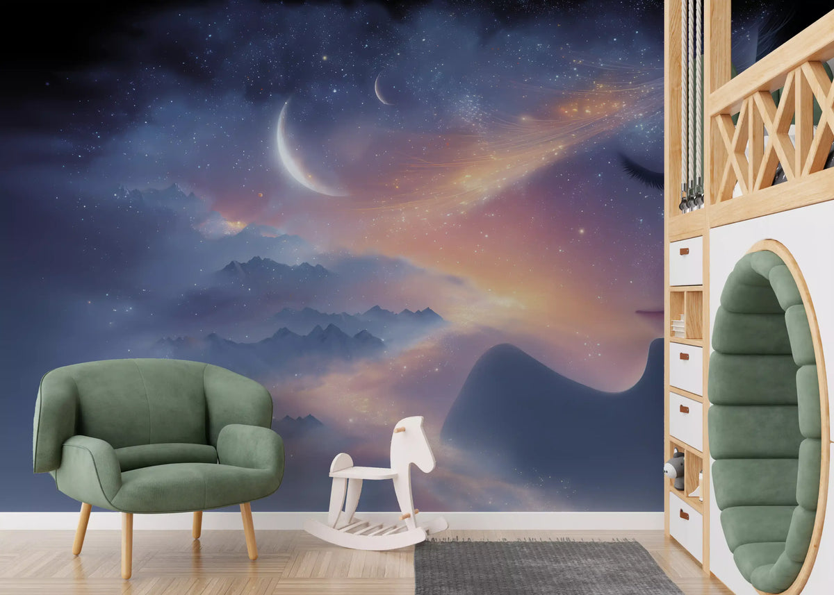 Celestial Dreamer-portræt-vægmaleri