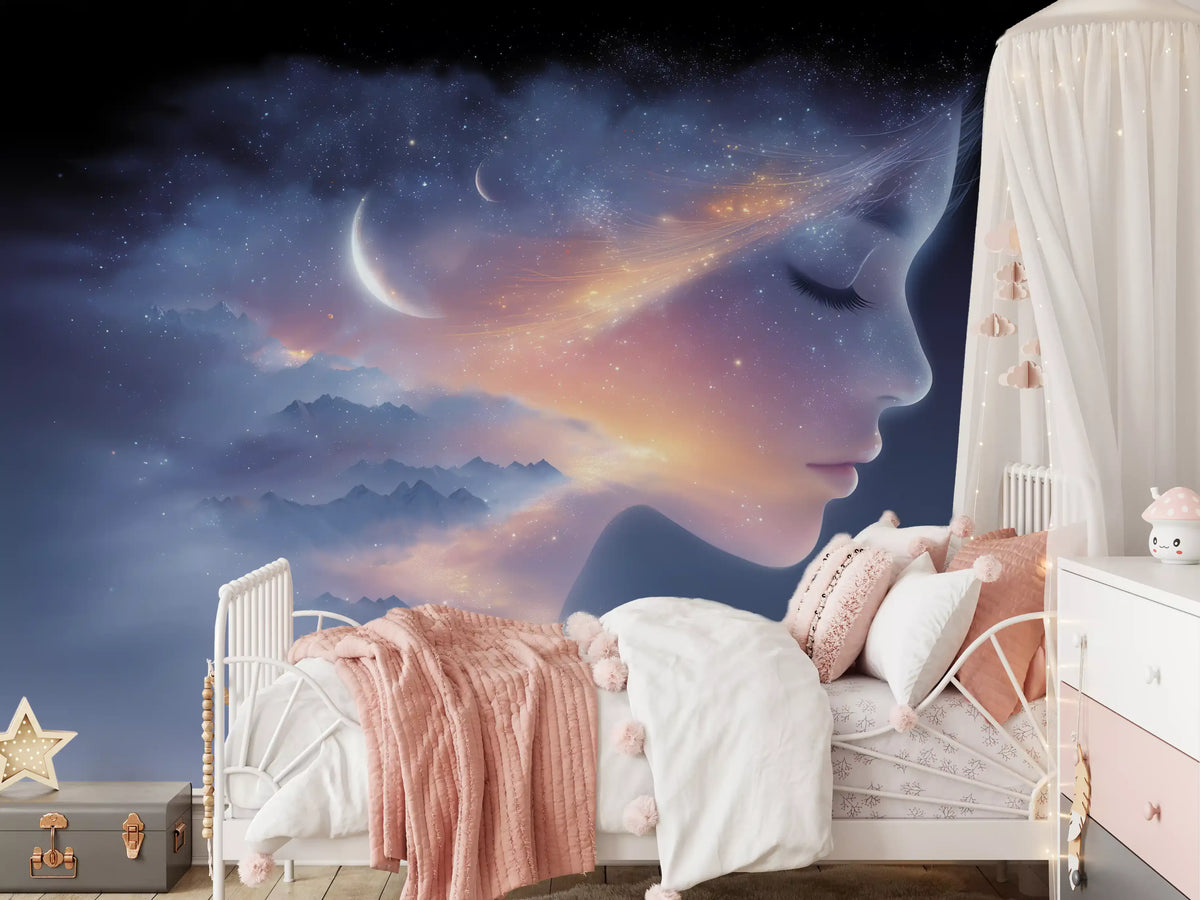 Celestial Dreamer-portræt-vægmaleri