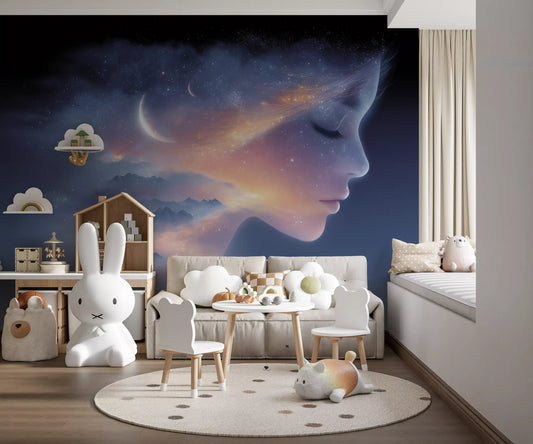 Celestial Dreamer-portræt-vægmaleri