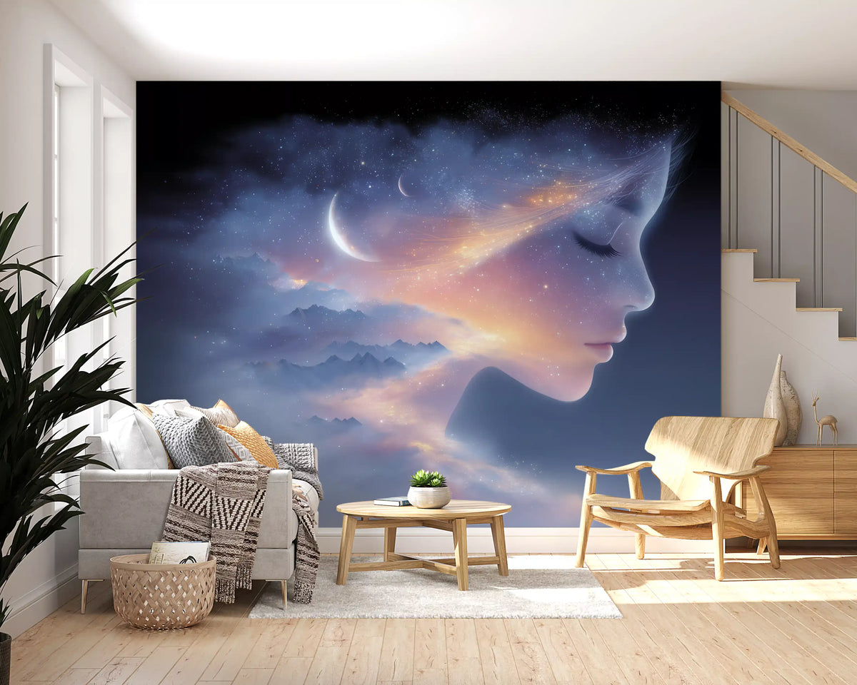 Celestial Dreamer-portræt-vægmaleri