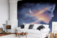 Celestial Dreamer-portræt-vægmaleri