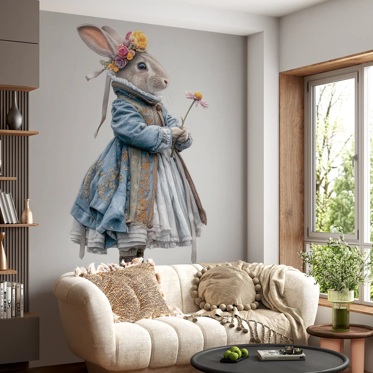 Wandbild „Fashion Rabbit In Vintage Gown“