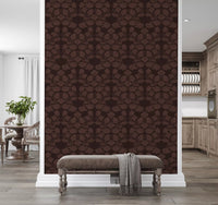 Deep Earthy Floral Motif Wallpaper⁠