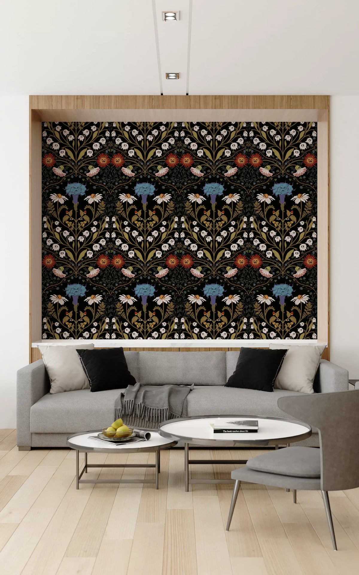 Papel tapiz Spectral Bloom and Ghostly Foliage