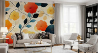 Papier peint panoramique artistique floral « Floraison automnale éclatante »