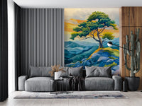 Fototapet mural cu arbore abstract și orizont