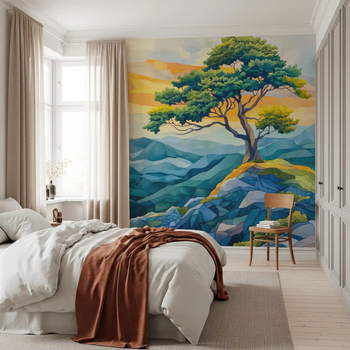 Mural de pared Árbol del horizonte abstracto
