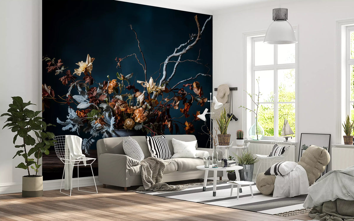 Fototapet mural cu compoziție florală rustică de toamnă