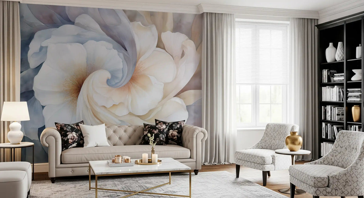 Blomstret Yin Yang-ro og -harmoni-veggmaleri