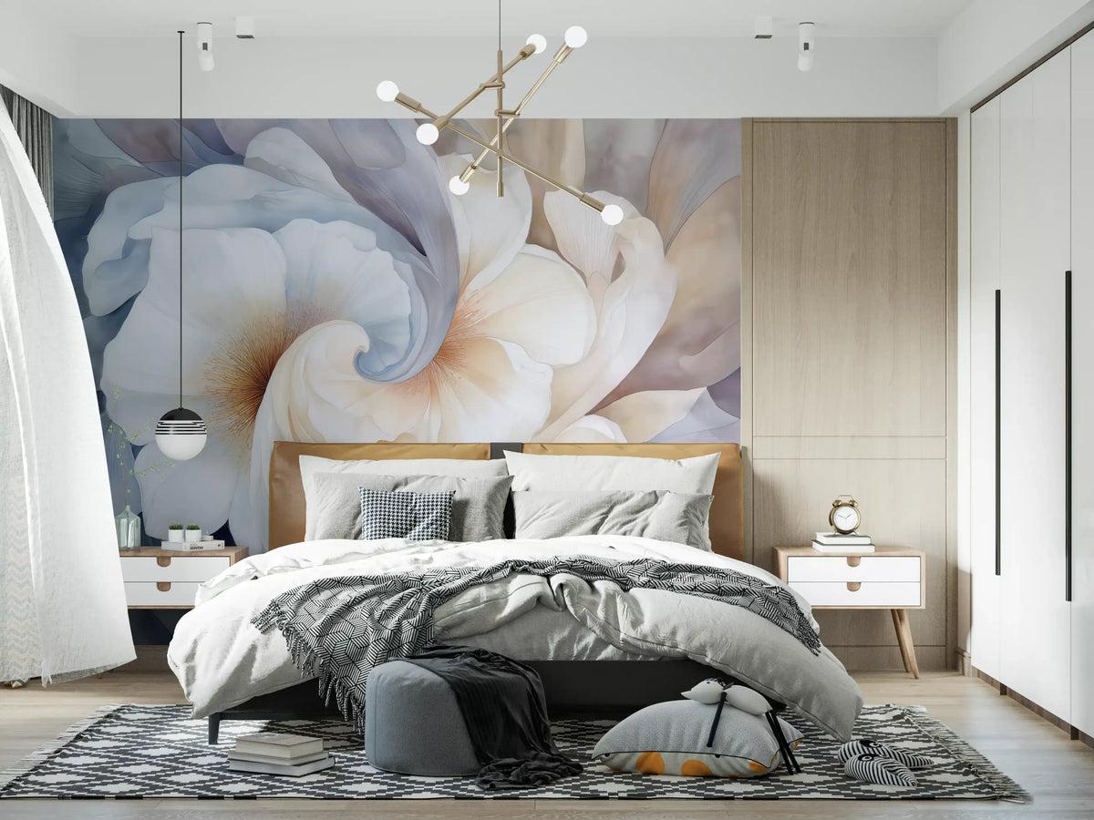 Blomstret Yin Yang-ro og -harmoni-veggmaleri