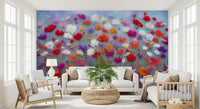 Wool Flowers Meadow Surface Wall Mural
