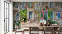 Murale da parete con collage di architettura europea costiera