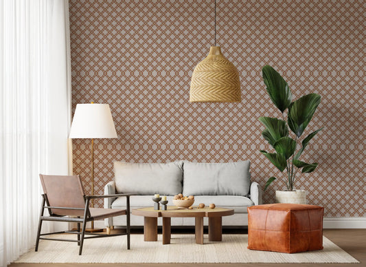 Minimalistisk terrakotta-geometrisk gittertapet