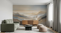 Panorama mural Montagnes en couches à l’aube sereine