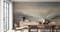 Panorama mural Montagnes en couches à l’aube sereine
