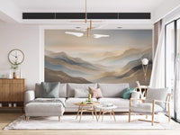 Panorama mural Montagnes en couches à l’aube sereine