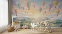 Panorama mural Ciels pastel et ballons flottants