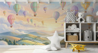 Panorama mural Ciels pastel et ballons flottants
