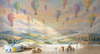 Panorama mural Ciels pastel et ballons flottants