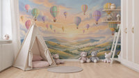 Panorama mural Ciels pastel et ballons flottants