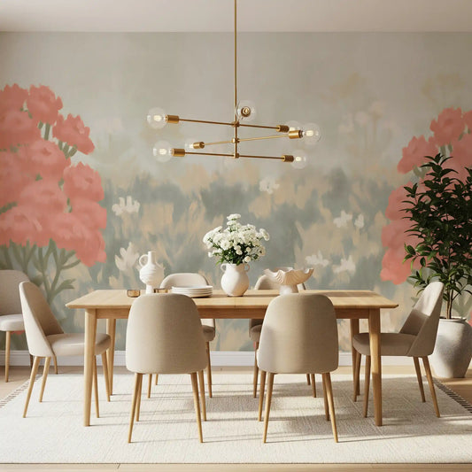 Papier peint panoramique botanique Blush Meadow