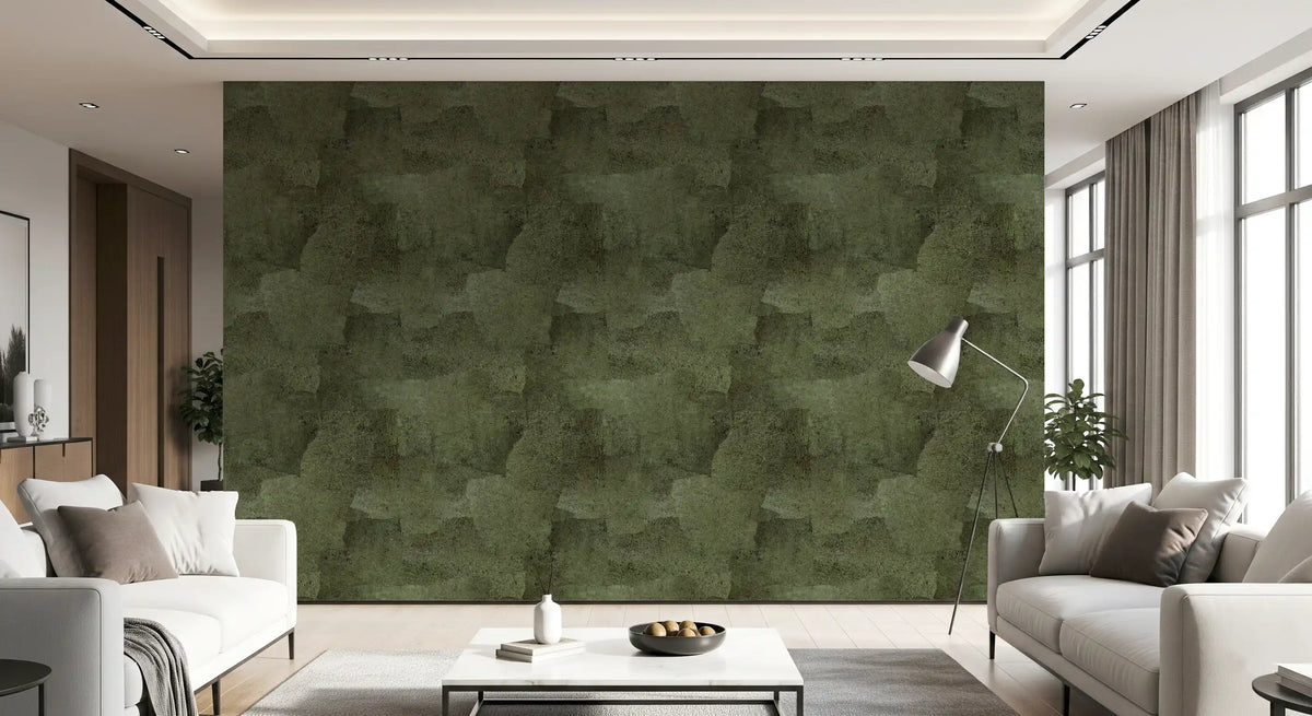 Papel pintado Torn Leather - Moss