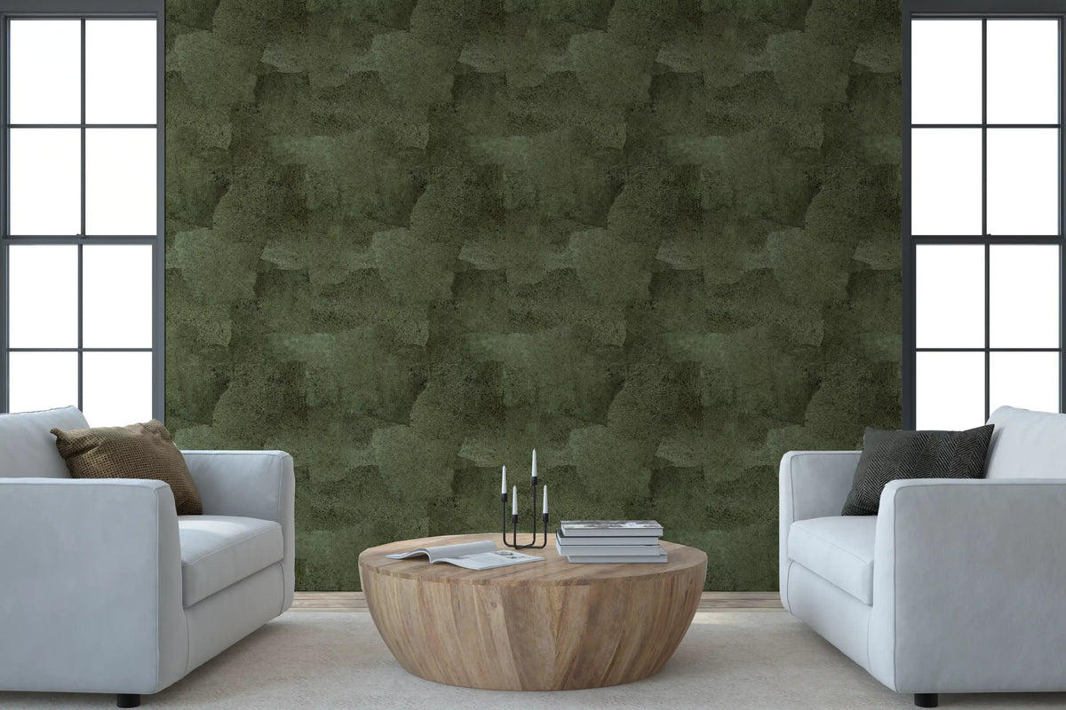 Torn Leather - Moss Wallpaper⁠