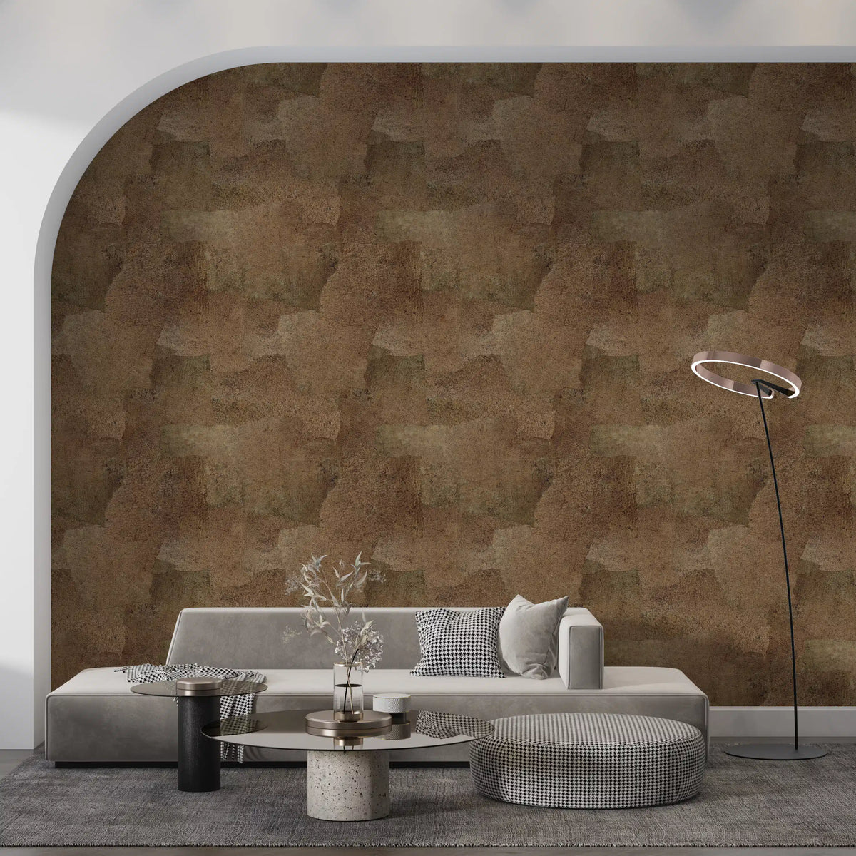 Torn Leather - Madder-behang