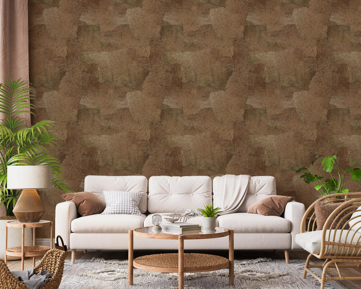 Torn Leather - Madder-behang