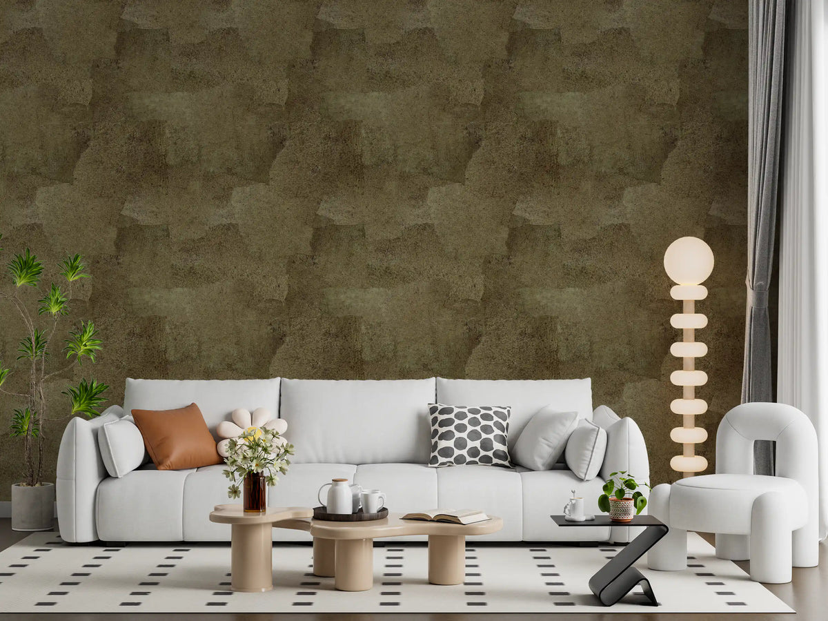 Torn Leather - Olive Gold Wallpaper⁠