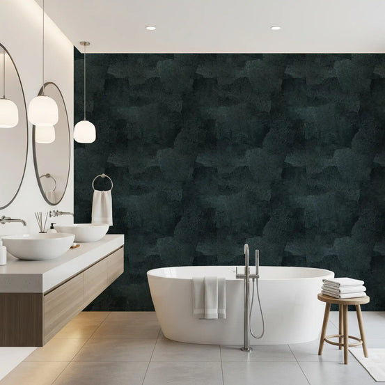 Torn Leather - Petrol-Tapete